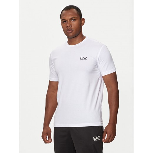 EA7 Emporio Armani T-Shirt 8NPT26 PJVQZ 1100 Biały Regular Fit ze sklepu MODIVO w kategorii T-shirty męskie - zdjęcie 182675946
