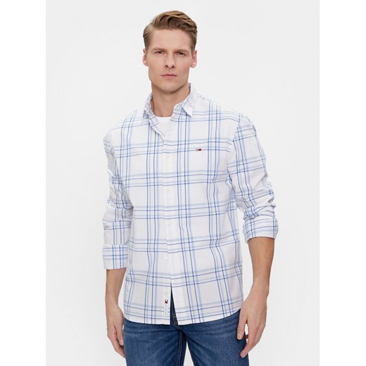 Tommy Jeans Koszula Poplin DM0DM18968 Biały Regular Fit ze sklepu MODIVO w kategorii Koszule męskie - zdjęcie 182675947