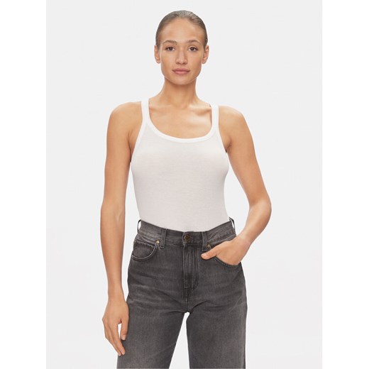 Tommy Hilfiger Top UW0UW05200 Biały Slim Fit ze sklepu MODIVO w kategorii Bluzki damskie - zdjęcie 182676078