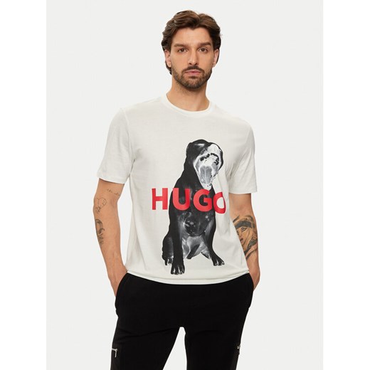 Hugo T-Shirt Dayaking 50523979 Écru Regular Fit ze sklepu MODIVO w kategorii T-shirty męskie - zdjęcie 182676099