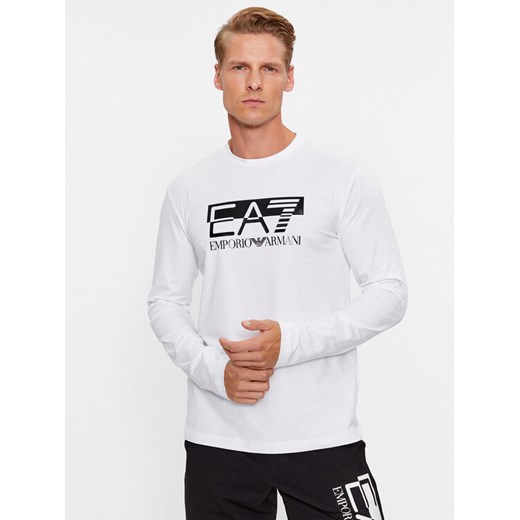 EA7 Emporio Armani Longsleeve 6RPT64 PJ03Z 0100 Biały Regular Fit ze sklepu MODIVO w kategorii T-shirty męskie - zdjęcie 182676109