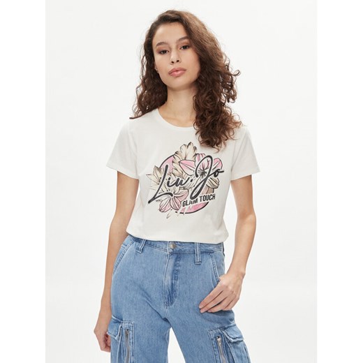 Liu Jo T-Shirt TA4202 JS003 Écru Regular Fit ze sklepu MODIVO w kategorii Bluzki damskie - zdjęcie 182676158