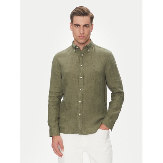 Tommy Hilfiger Koszula MW0MW34602 Zielony Regular Fit ze sklepu MODIVO w kategorii Koszule męskie - zdjęcie 182676159