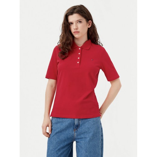 Tommy Hilfiger Polo 1985 WW0WW43224 Czerwony Regular Fit ze sklepu MODIVO w kategorii Bluzki damskie - zdjęcie 182676186
