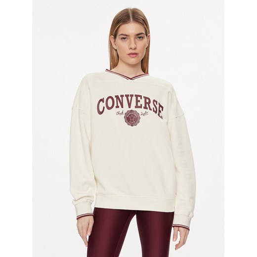 Converse Bluza Retro 10026039-A03 Écru Oversize ze sklepu MODIVO w kategorii Bluzy damskie - zdjęcie 182676187