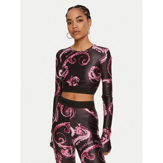 Versace Jeans Couture Bluzka 77HAH218 JS360 Czarny Slim Fit ze sklepu MODIVO w kategorii Bluzki damskie - zdjęcie 182676275
