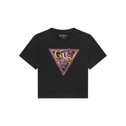 Guess T-Shirt J5GI04 K6YW4 Czarny Regular Fit ze sklepu MODIVO w kategorii Bluzki dziewczęce - zdjęcie 182676369