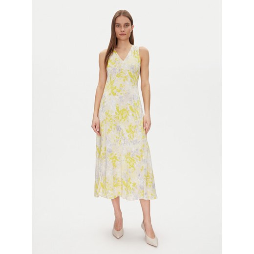 Calvin Klein Sukienka letnia Print Abstract Ecovero Vn Dress LV044B059G Żółty Regular Fit ze sklepu MODIVO w kategorii Sukienki - zdjęcie 182676459