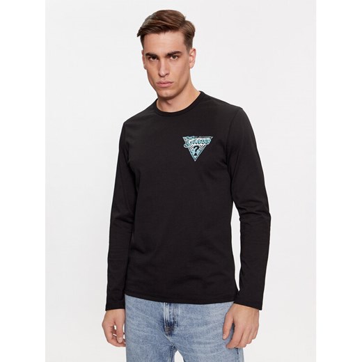 Guess Longsleeve M4RI07 I3Z14 Czarny Slim Fit ze sklepu MODIVO w kategorii T-shirty męskie - zdjęcie 182676516