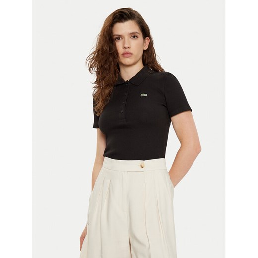Lacoste Polo DF5377 Czarny Slim Fit ze sklepu MODIVO w kategorii Bluzki damskie - zdjęcie 182676538