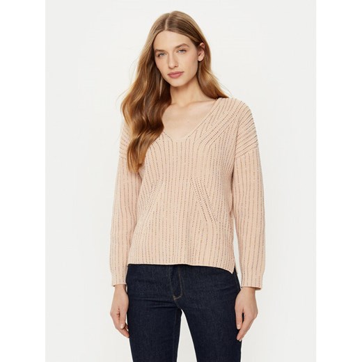 Guess Sweter W5RR03 Z3K70 Beżowy Regular Fit ze sklepu MODIVO w kategorii Swetry damskie - zdjęcie 182676575