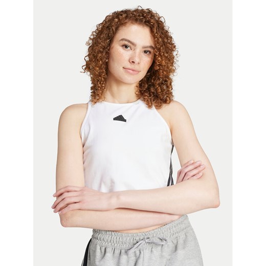 adidas Top Future Icons 3-Stripes IW5201 Biały Slim Fit ze sklepu MODIVO w kategorii Bluzki damskie - zdjęcie 182676677