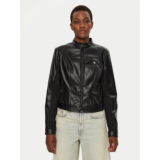 Guess Kurtka skórzana W4YL04 WE480 Czarny Regular Fit ze sklepu MODIVO w kategorii Kurtki damskie - zdjęcie 182676686