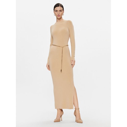 MICHAEL Michael Kors Sukienka dzianinowa MF381UN4VR Beżowy Slim Fit ze sklepu MODIVO w kategorii Sukienki - zdjęcie 182676695