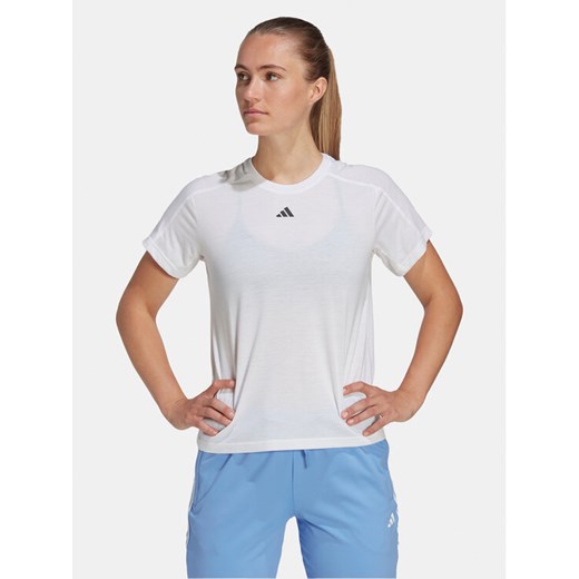 adidas Koszulka techniczna Train Essentials HR7796 Biały Regular Fit ze sklepu MODIVO w kategorii Bluzki damskie - zdjęcie 182676807