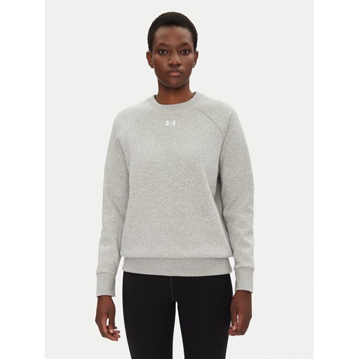 Under Armour Bluza Rival Fleece Crew 1379508 Szary Loose Fit ze sklepu MODIVO w kategorii Bluzy damskie - zdjęcie 182676885