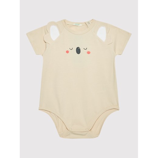 United Colors Of Benetton Body dziecięce 3P4ZAB001 Beżowy Regular Fit ze sklepu MODIVO w kategorii Body niemowlęce - zdjęcie 182677027