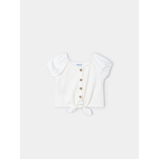 Mayoral Bluzka 3086 Écru Slim Fit ze sklepu MODIVO w kategorii Bluzki dziewczęce - zdjęcie 182677028