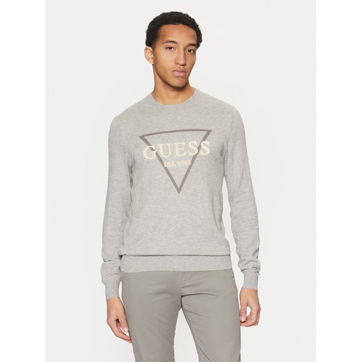 Guess Sweter M5RR02 Z3KI1 Szary Regular Fit ze sklepu MODIVO w kategorii Swetry męskie - zdjęcie 182677086