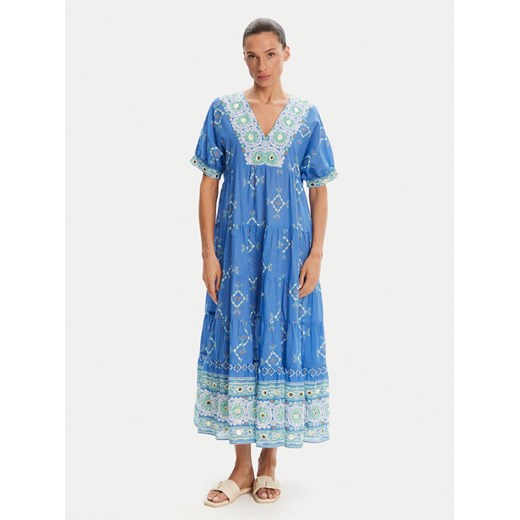 Iconique Sukienka letnia IC25-092 Niebieski Relaxed Fit ze sklepu MODIVO w kategorii Sukienki - zdjęcie 182677157