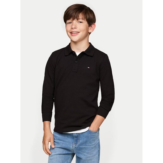 Tommy Hilfiger Polo Flag KB0KB08634 Czarny Regular Fit ze sklepu MODIVO w kategorii T-shirty chłopięce - zdjęcie 182677196