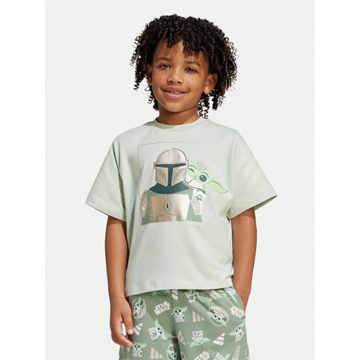 adidas Komplet t-shirt i spodenki Star Wars The Mandalorian™ JF3648 Zielony Regular Fit ze sklepu MODIVO w kategorii Komplety niemowlęce - zdjęcie 182677289