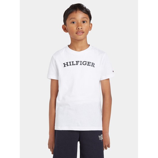 Tommy Hilfiger T-Shirt Arched KB0KB08333 D Biały Regular Fit ze sklepu MODIVO w kategorii T-shirty chłopięce - zdjęcie 182677405
