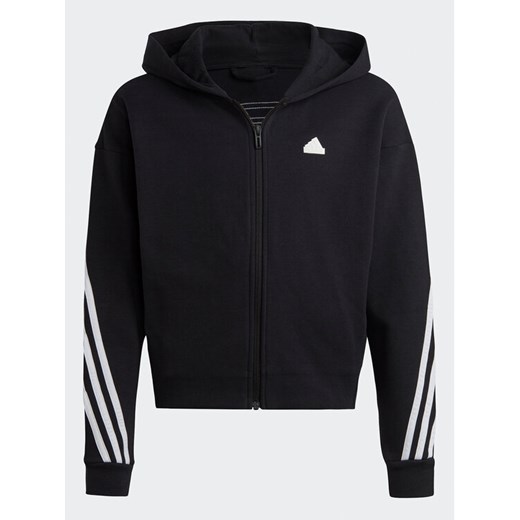 adidas Bluza Future Icons 3-Stripes IC0118 Czarny Loose Fit ze sklepu MODIVO w kategorii Bluzy dziewczęce - zdjęcie 182677409
