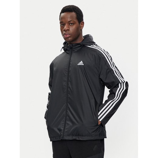 adidas Wiatrówka Essentials 3-Stripes IB0381 Czarny Regular Fit ze sklepu MODIVO w kategorii Kurtki męskie - zdjęcie 182677548