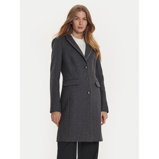 Morgan Płaszcz wełniany 242-GLAM Szary Regular Fit ze sklepu MODIVO w kategorii Płaszcze damskie - zdjęcie 182677775