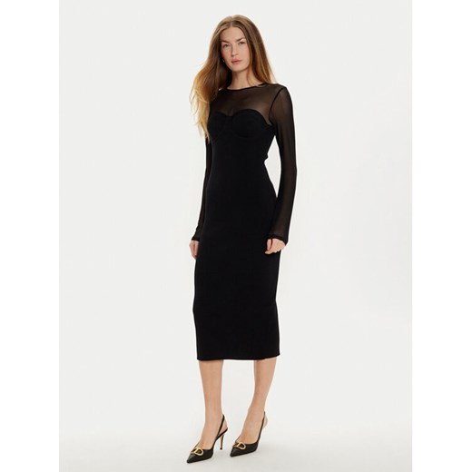 TWINSET Sukienka koktajlowa 242AT3040 Czarny Slim Fit ze sklepu MODIVO w kategorii Sukienki - zdjęcie 182677819