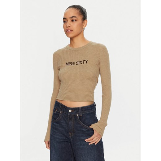 Miss Sixty Sweter 6L3RJ7291000 Brązowy Slim Fit ze sklepu MODIVO w kategorii Swetry damskie - zdjęcie 182677856