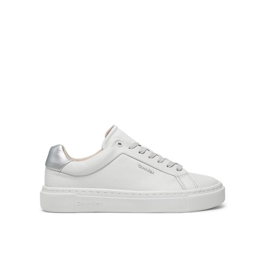 Calvin Klein Sneakersy Cupsole Lace Up W/Ml HW0HW02288 Biały ze sklepu MODIVO w kategorii Buty sportowe damskie - zdjęcie 182678005
