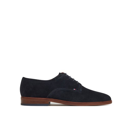 Tommy Hilfiger Półbuty Hilfiger Thunit Suede Shoe FM0FM05377 Granatowy ze sklepu MODIVO w kategorii Półbuty męskie - zdjęcie 182678049
