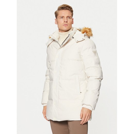 Guess Kurtka puchowa M4BL53 WG7X2 Écru Regular Fit ze sklepu MODIVO w kategorii Kurtki męskie - zdjęcie 182678066