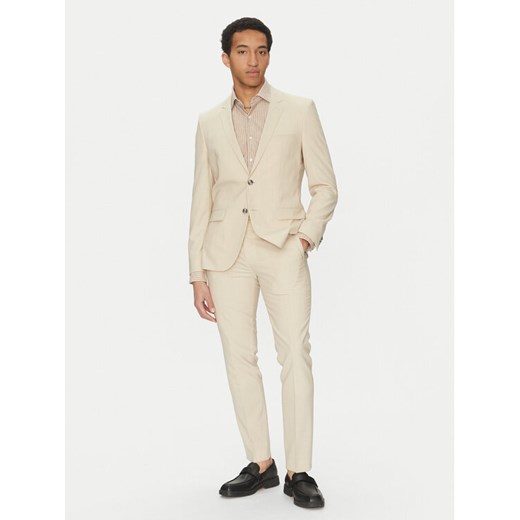 HUGO Garnitur Arti/Hesten232X 50540341 Beżowy Extra Slim Fit ze sklepu MODIVO w kategorii Garnitury męskie - zdjęcie 182678267