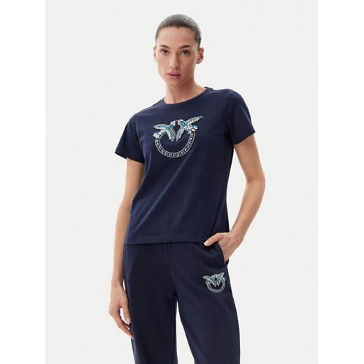 PINKO T-Shirt Quentin 100535 A2G7 Granatowy Regular Fit ze sklepu MODIVO w kategorii Bluzki damskie - zdjęcie 182678389