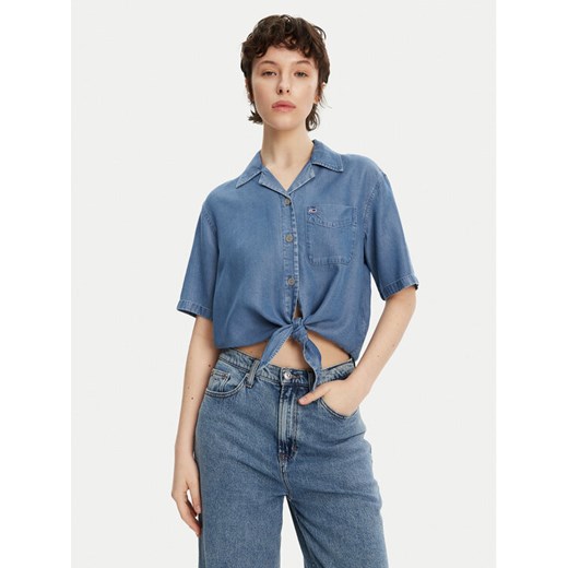 Tommy Jeans Koszula DW0DW20603 Niebieski Relaxed Fit ze sklepu MODIVO w kategorii Koszule damskie - zdjęcie 182678399