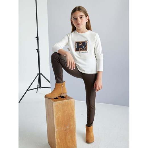 Mayoral Legginsy 7750 Brązowy Slim Fit ze sklepu MODIVO w kategorii Spodnie dziewczęce - zdjęcie 182678436