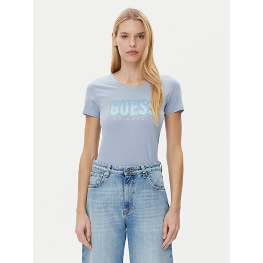 Guess T-Shirt W5GI14 J1314 Niebieski Regular Fit ze sklepu MODIVO w kategorii Bluzki damskie - zdjęcie 182678705