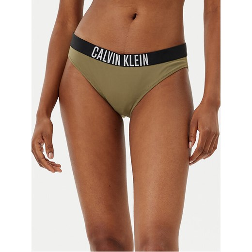 Calvin Klein Swimwear Dół od bikini KW0KW02856 Zielony ze sklepu MODIVO w kategorii Stroje kąpielowe - zdjęcie 182678707