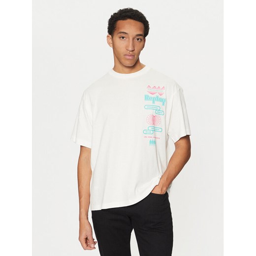 Replay T-Shirt M6880 .000.2660 Biały Loose Fit ze sklepu MODIVO w kategorii T-shirty męskie - zdjęcie 182678745