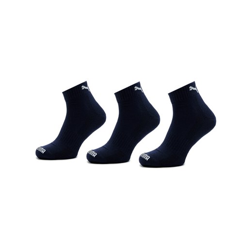 Puma Zestaw 2 par wysokich skarpet unisex Cushioned Quarter 3P Unisex 907943 Granatowy ze sklepu MODIVO w kategorii Skarpetki damskie - zdjęcie 182678747
