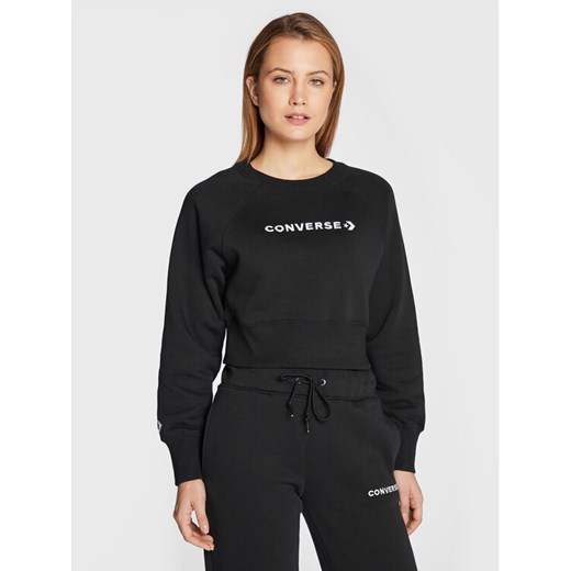 Converse Bluza Wordmark 10023716-A01 Czarny Regular Fit ze sklepu MODIVO w kategorii Bluzy damskie - zdjęcie 182678795