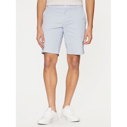 Calvin Klein Szorty materiałowe Modern Twill K10K114063 Niebieski Slim Fit ze sklepu MODIVO w kategorii Spodenki męskie - zdjęcie 182678799