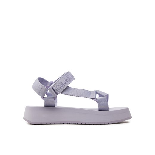 Calvin Klein Jeans Sandały Sandal Velcro Webbing In Mtl YW0YW01480 Fioletowy ze sklepu MODIVO w kategorii Sandały damskie - zdjęcie 182678807