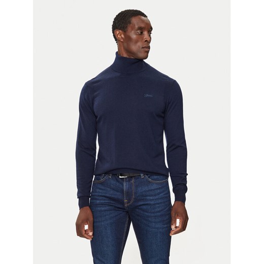 Guess Golf M4BR05 Z3H82 Granatowy Regular Fit ze sklepu MODIVO w kategorii Swetry męskie - zdjęcie 182678847