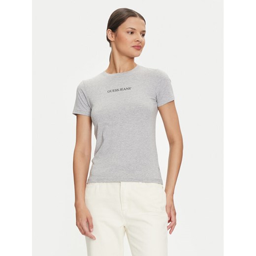 Guess Jeans T-Shirt W4YI01 J1314 Szary Slim Fit ze sklepu MODIVO w kategorii Bluzki damskie - zdjęcie 182678869