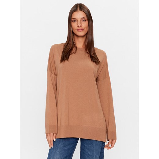 Kontatto Sweter 3M1141 Brązowy Regular Fit ze sklepu MODIVO w kategorii Swetry damskie - zdjęcie 182678955
