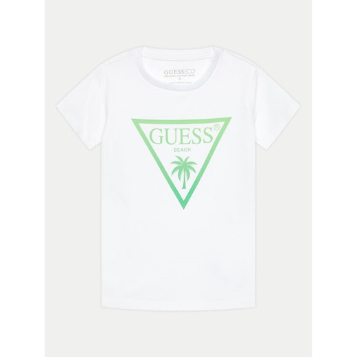 Guess T-Shirt L4GI33 J1311 Biały Regular Fit ze sklepu MODIVO w kategorii Bluzki dziewczęce - zdjęcie 182679009